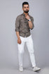 Miravan Mens Grey Floral Print Casual Shirt