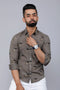 Miravan Mens Grey Floral Print Casual Shirt