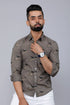 Miravan Mens Grey Floral Print Casual Shirt