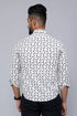 Miravan Mens White Spread Collar Bird Print Casual Shirt