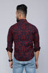 Miravan Mens Maroon Floral Printed Casual Full Sleeves Cotton Shirt
