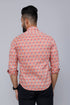 Miravan Mens Peach Spread Collar Floral Print Casual Shirt