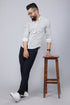 Miravan Mens Grey Floral Print Comfort Cotton Casual Shirt