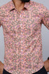 Miravan Mens Orange Printed Full Sleeve Cotton Shirt
