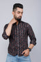 Miravan Mens Black Slim Fit Full Sleeves Shirt
