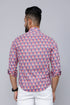 Miravan Mens Purple Floral Design Stylish Casual Cotton Shirt