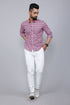 Miravan Mens Purple Floral Design Stylish Casual Cotton Shirt