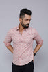 Miravan Mens Pink Pure Cotton Floral Print Slim Fit Casual Shirt