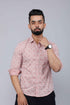 Miravan Mens Pink Pure Cotton Floral Print Slim Fit Casual Shirt
