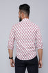 Miravan Mens White and Pink Spread Collar Floral Print Shirt