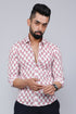 Miravan Mens White and Pink Spread Collar Floral Print Shirt