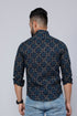 Miravan Mens Blue Floral Print Slim Fit Shirt With Patch Pocket