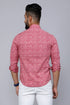 Miravan Mens Cotton Pink Floral Printed Shirt