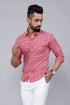Miravan Mens Cotton Pink Floral Printed Shirt