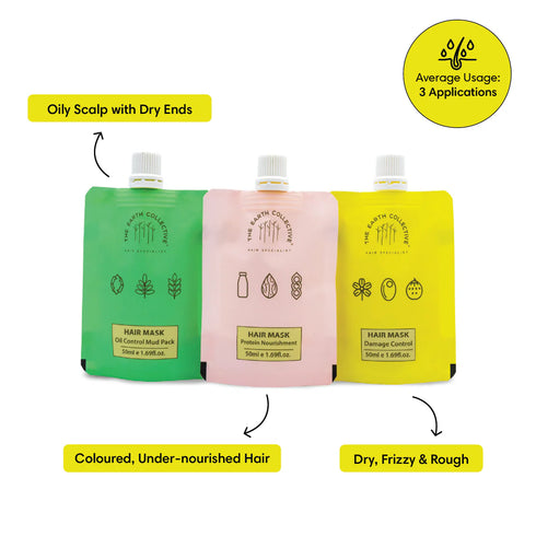 The Earth Collective Hair Mask Trio