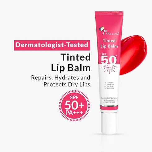 FixDerma Tinted Lip Balm SPF 50+ | Best Tinted Lip Balm for Dry Lips with SPF 50+
