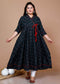 Miravan WomenS Plus Size Abstract Ankle Length Angrakha Style Kurta