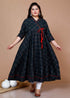 Miravan WomenS Plus Size Abstract Ankle Length Angrakha Style Kurta