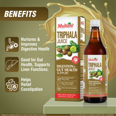 Multani Pharmaceuticals Limited Multani Naturals Triphala Juice 1 Litre Ayurvedic Herbal Detox Juice for Digestion Immunity & Gut Health