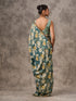 Mohey Teal Green Tissue Multicolour Floral Printed Saree