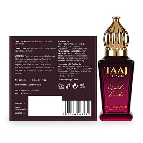 Bella Vita TAAJ Gold OUD Attar