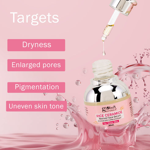 Globus Naturals Rice Ceramide Revival Face Serum For Glass Skin