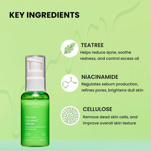 Mirabelle Korea Teatree Niacinamide Calming Serum Made in Korea