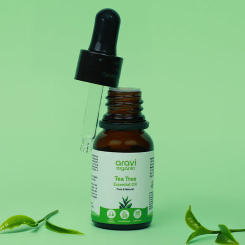 Aravi Organic 100% Pure Tea Tree Essential Oil For Skin Acne & Dandruff