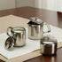 Vinod Stainless Steel 3 Piece Medium Tea Pot Set 750 ml Tea Pot 250 ml Milk Pot and 250 ml Sugar Pot Highest Grade Steel Mirror Finish Rust Free
