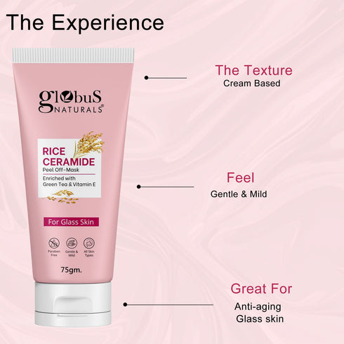 Globus Naturals Rice Ceramide Peel Off Mask For Korean Glass Skin