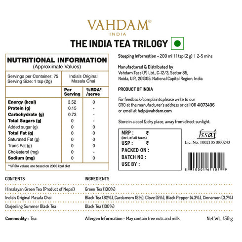 Vahdam The India Tea Trilogy Gift Set 3 Teas