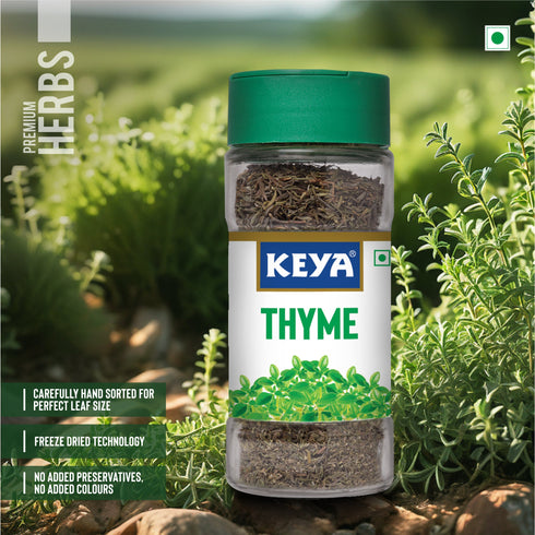 Keya Thyme Freeze Dried Seasoning for Meats Soups Sauces and Vegetables Rich in Antioxidants & Supports Respiratory Health No Artificial Flavours or Colours