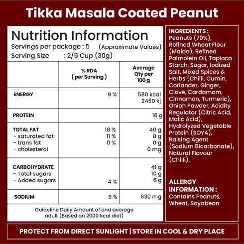 Jabsons Foods Tikka Masala Coated Peanut