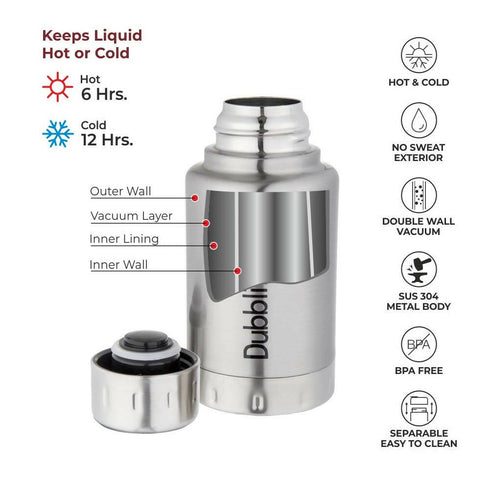 Dubblin Carry Silver Vacuum Bottle