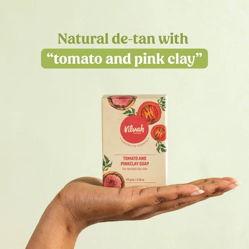 Vilvah Store Tomato And Pink Clay Soap