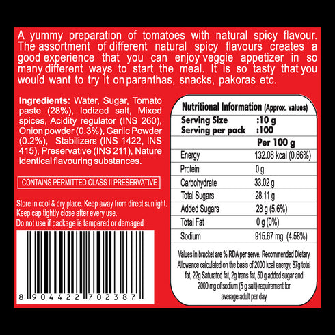 Patanjali Tomato Ketchup With Onion and Garlic
