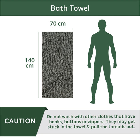 Heelium Bamboo Bath Towel 400 GSM - Set of 2