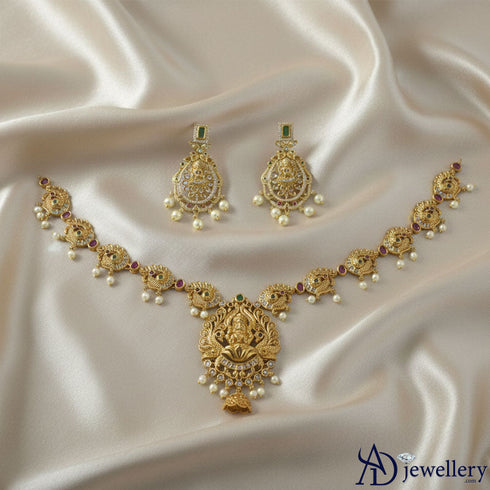 Traditional Lakshmi Devi Temple Necklace Set
