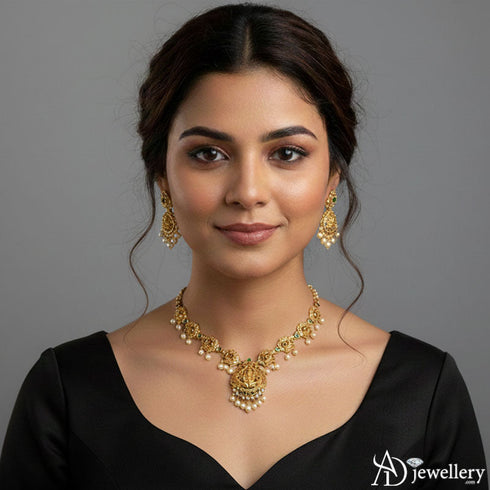 Traditional Lakshmi Devi Temple Necklace Set