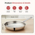 Vinod Doniv Titanium Triply Stainless Steel Fry Pan 24 cms Induction Friendly