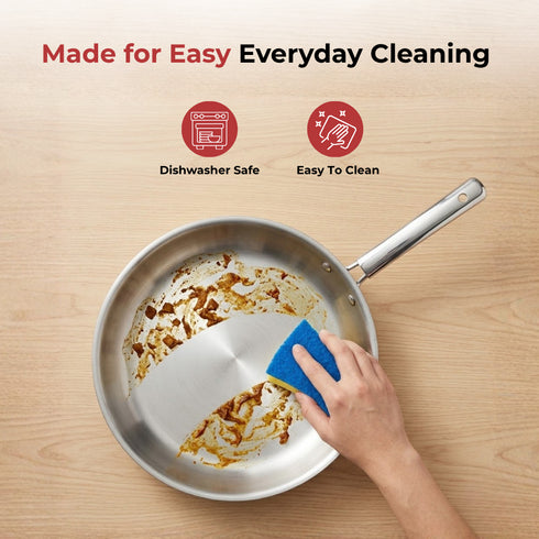 Vinod Doniv Titanium Triply Stainless Steel Fry Pan 24 cms Induction Friendly