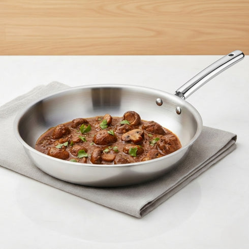 Vinod Doniv Titanium Triply Stainless Steel Fry Pan 24 cms Induction Friendly