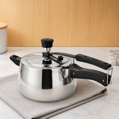 Vinod Doniv Titanium Triply Stainless Steel Pressure Cooker 5 Ltr Inner Lid Induction Friendly