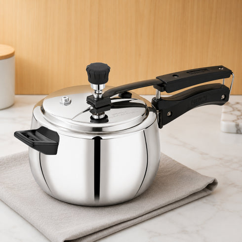 Vinod Doniv Titanium Triply Stainless Steel Pressure Cooker 5 Ltr Inner Lid Induction Friendly