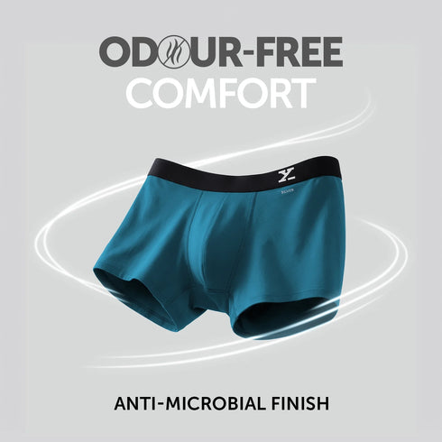 XYXX Aero Silver Cotton Trunks Green Emerald