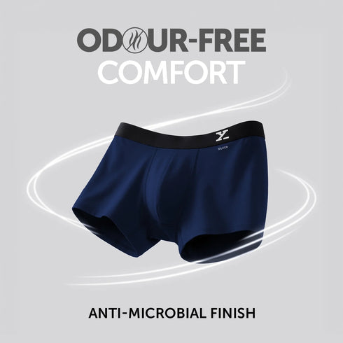 XYXX Aero Silver Cotton Trunks Midnight Blue