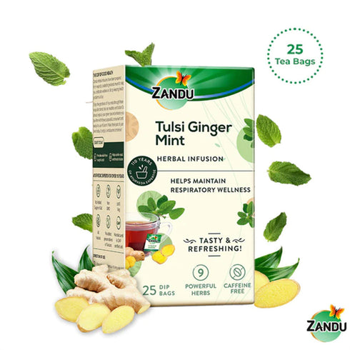 Zandu Tulsi Ginger Mint Herbal Infusion