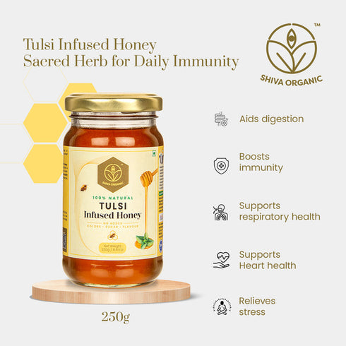 Shiva Organic Tulsi (Holy Basil) Infused Honey