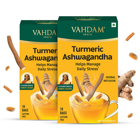 Vahdam Turmeric Ashwagandha Herbal Tea 18 TB