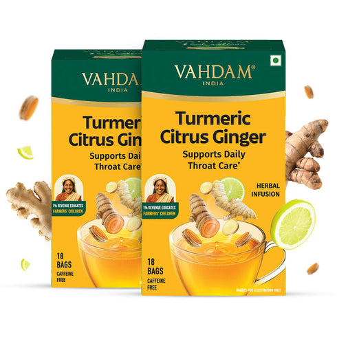 Vahdam Turmeric Citrus Ginger Herbal Tea 18 TB